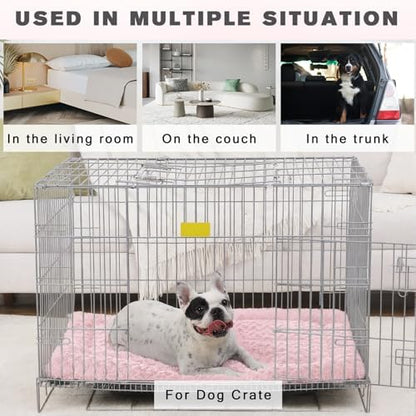 Exsnugy Washable Dog Bed Mat Medium Size Fluffy Pet Crate Pad 30x19