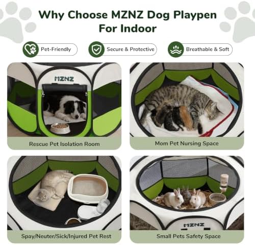 Dog Cat Small Animal Puppy Playpen Crate, Large, Green