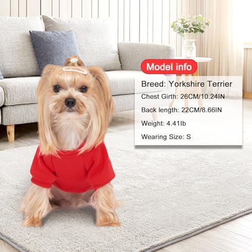 2 Pack Dog Hoodie Warm Hood Dog Sweater Cold Weather Small Dogs Sweatshirt Comfort Pet Clothes for Small Medium Dogs with Pockets Cats Chihuahua Clothes for Male Female Girl Boy Sporty Daily Wear