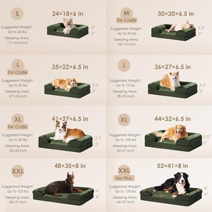 EHEYCIGA Orthopedic Dog Beds Large Sized Dog, Waterproof Washable Pet Bed