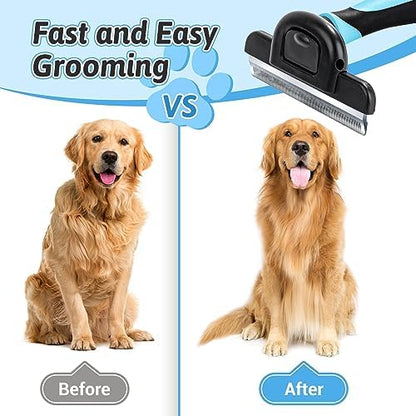 MIU COLOR Long Hair Pet Grooming Brush for Medium & Large Dogs & Cats,Blue