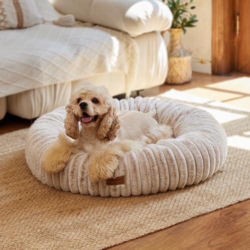 FUKUMARU Dog Bed, 30" Orthopedic Dog Beds for Medium Dogs, Donut Cat Beds