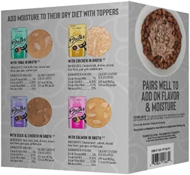 Tiki Cat Born Carnivore Broths Wet Cat Food Toppers, Variety Pack, 1.3 oz. Pouch (12 Count)