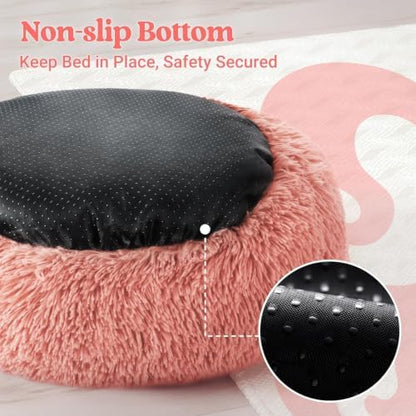 rabbitgoo Calming Cat Beds for Indoor Cats, 30 inches, Pink