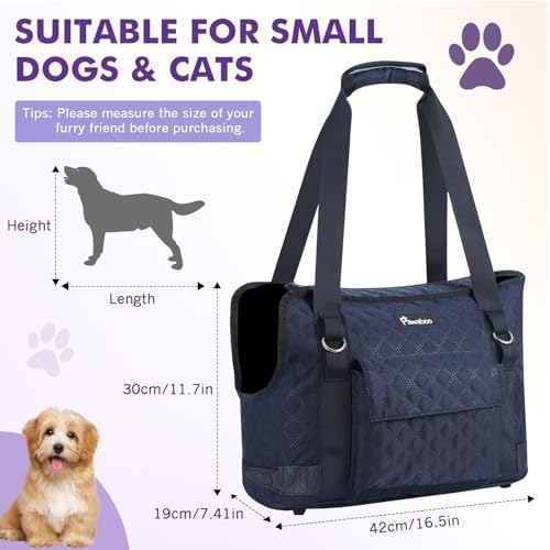 Pawaboo Dog Purse Carrier for Small Dogs with Pocket,Up to 11Lbs