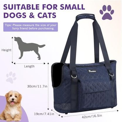 Pawaboo Dog Purse Carrier for Small Dogs with Pocket,Up to 11Lbs