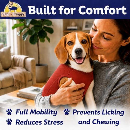 Surgi Snuggly Dog Surgery Recovery Suit, Cone Alternative, Spay/Neuter M