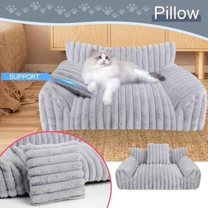 Dog Beds for Small Dogs, Cat Dog Couch Bed for Indoor Cats, Dog Sofa,M,Grey
