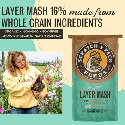 Scratch and Peck Feeds | Layer Mash for Chickens & Ducks | 25 lb Bag