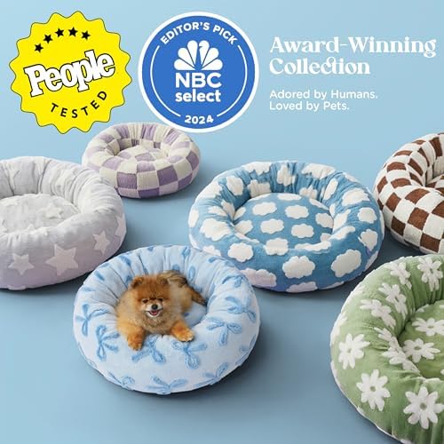 LE SURE Shown on TV Jacquard Donut Cute Small Dog Beds,Ice Melt 23x23x7in