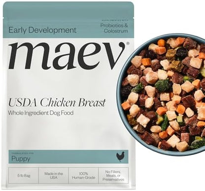 Maev Human-Grade Frozen Fresh Chicken Puppy Food, 5 lb