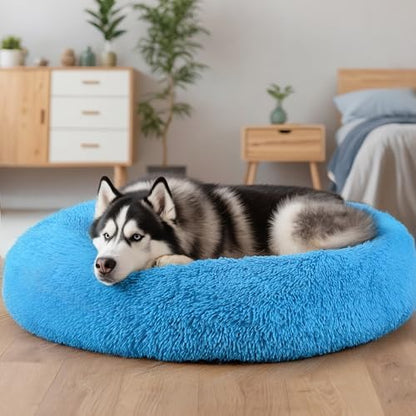 Extra Large Dog Beds, 36in Human Dog Anxiety Relief Comfort Bed(Light Blue)
