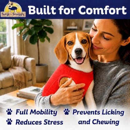 Surgi Snuggly Dog Surgery Recovery Suit, Cone Alternative, Spay/Neuter MS