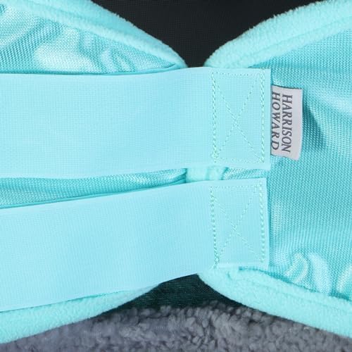 Harrison Howard CareMaster Pro Luminous Horse Fly Mask Large Eye Space Standard with Ears UV Protection for Horse Summer Mint Full Size