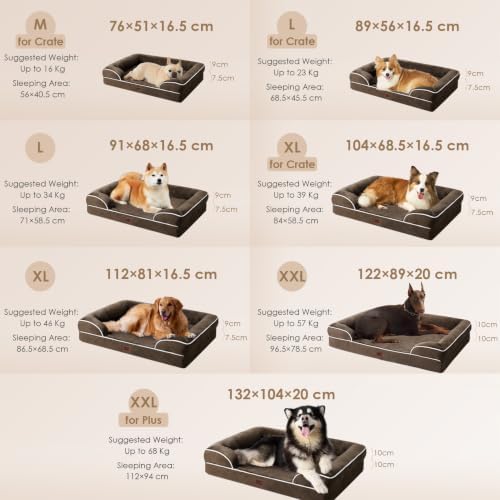 EHEYCIGA Orthopedic XXL Dog Bed, Waterproof Washable XL Big Pet Bed 48"