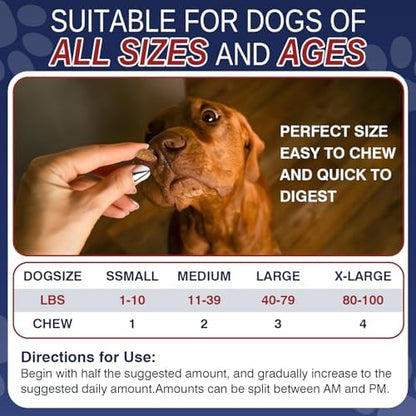 Dog Allergy Chews 200 Treats, Dog Allergy and Itching Skin Relief Bites Immune Support Dogs Probiotics for Yeast, Itchy Skin and Itchy Ears Anti Itch Licking Paws Treatment for Dogs Seasonal Allergies