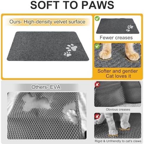 BEAUTYZOO Cat Litter Mat, 20" x 28" Litter Trapping Mat, Waterproof