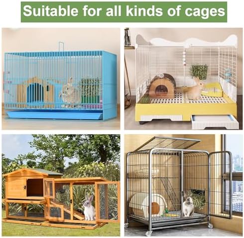 LUAVIARU Upgrades Rabbit Hay Feeder - Guinea Pig Hay Feeder - Metal Frame Hay Rack with Adjustable Hook - Less Wasted - for Guinea Pigs - Chinchilla Bunny Cage Accessories - Bunny Feeder