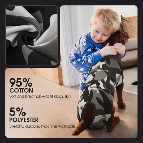 FUAMEY Dog Surgery Recovery Suit, Soft Breathable Neuter Suit for Male Dogs