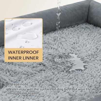 Waterproof Orthopedic Dog Bed for Large Dogs, 36x27in, Grey