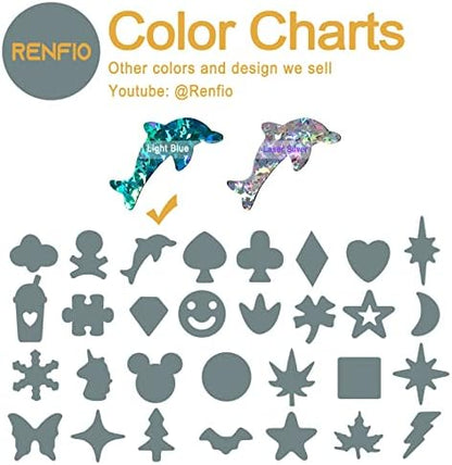 Renfio Holographic Dolphin Confetti Glitter for Resin 1.75 Oz 50g