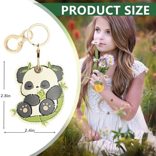 BORKUANA PU Leather Keychain Holder Protective Case Compatible with AirTag