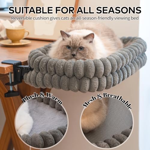 CHEERPALS Cloud Cat Bed Desk Mounted Hammock for Indoor Cats Perch Foldable