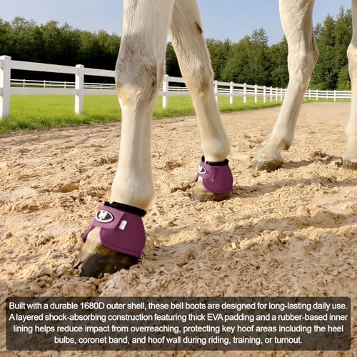 Horse Bell Boots for Outdoor Sports (Maroon, XL)