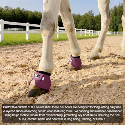 Horse Bell Boots for Outdoor Sports (Maroon, XL)