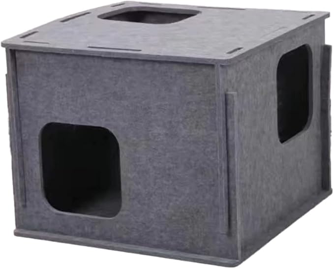 Stacking felt cat nest Cat Tunnel Bed, Cozy Hide and Seek Cat Den, All Season Useful Litter Box, Fun for Cats or Dogs, The Peekaboo Foldable Felt Cat Cave and Cube for Small Medium Large Cats