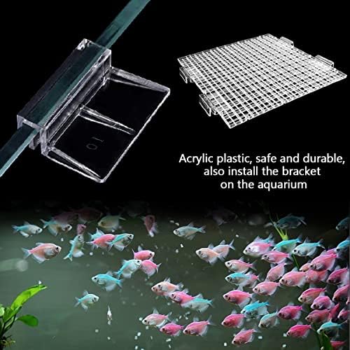 16 PCS 10mm Acrylic Aquarium Cover Clip, Clear Fish Tank Glass Cover Clip Support Holder Universal Lid Clips for Rimless Aquariums