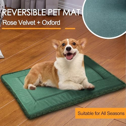 Dog Crate Pad Washable Cat Dog Pet Bed for Crate kennel Large Mat 36inGreen