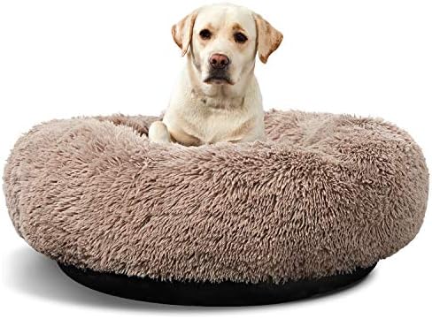 Washable Dog Round Bed - XLarge Donut Dog Bed, Comfy Calming Cuddler