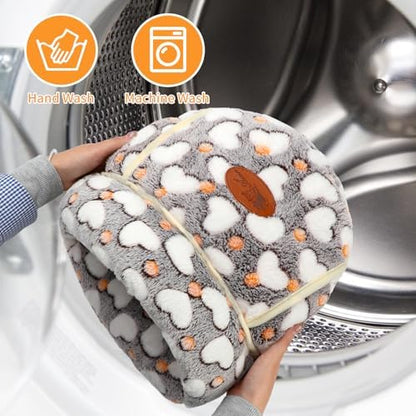 YUEPET Guinea Pig Bed Cuddle Cave, Warm Fleece Hideout, White Heart