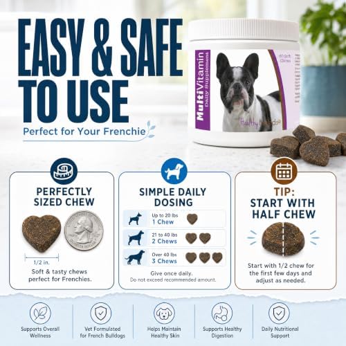 Healthy Breeds French Bulldog Multi-Vitamin Soft Chews 60 Count