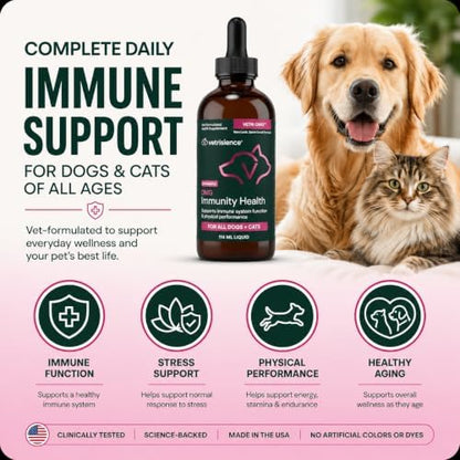 VetriScience DMG Immunity Health Easy-Dose Liquid for Dogs and Cats, 114 ml