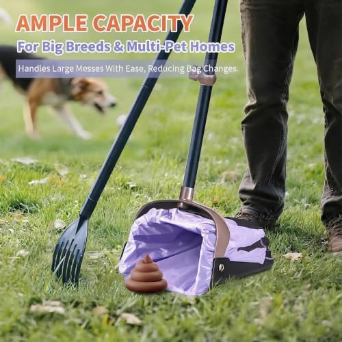 125 Pack Large Dog Poop Bags for A&H Swivel Bin Pooper Scooper Purple