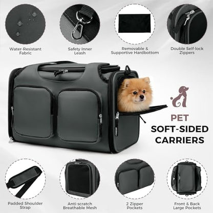 Dog Cat Carrier Airline Approved Collapsible Soft-Sided Pet Travel Bag