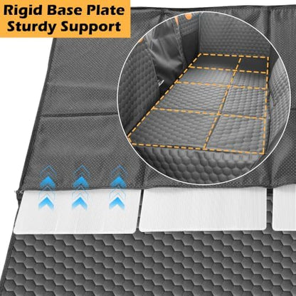 Dog Bed for car Back seat, Dog Back seat Cover Hard Bottom, Leather