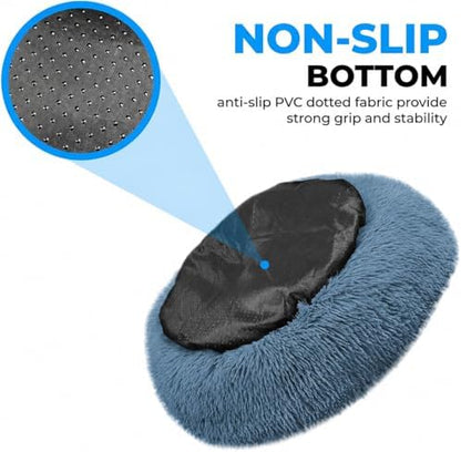 Whiskers & Friends Cat Beds for Indoor Cats, Fluffy Cat Bed Small to Large