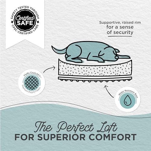 Best Friends by Sheri Lounge Dog Bed, Shag Faux Fur, Frost, Large 36" x 27"