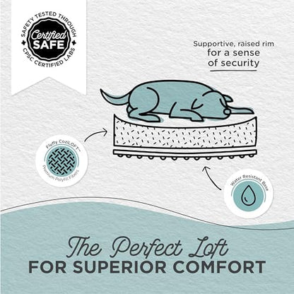 Best Friends by Sheri Lounge Dog Bed, Shag Faux Fur, Frost, Large 36" x 27"