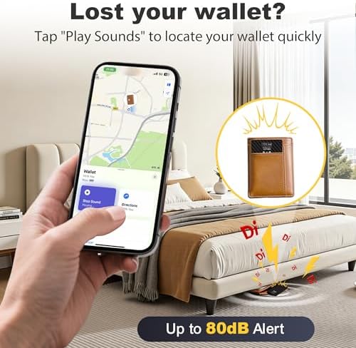 [Apple MFi Certified] 2 Pack Wallet Tracker Card with Apple Find My (iOS Only) Rechargeable Air Tracker Tags Bluetooth Wallet Finder IP68 Waterproof GPS Tracker Item Finder for Keys, Bags, Passport