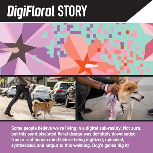 Wolfgang Heavy Duty Adjustable Dog Harness, Pull-Tested to Over 800 lbs for Walking & Training, DigiFloral Print, Large