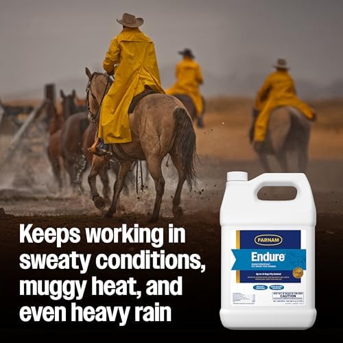 Farnam Endure Fly Spray for Horses, Lasting Fly Repellent, 128 oz Refill