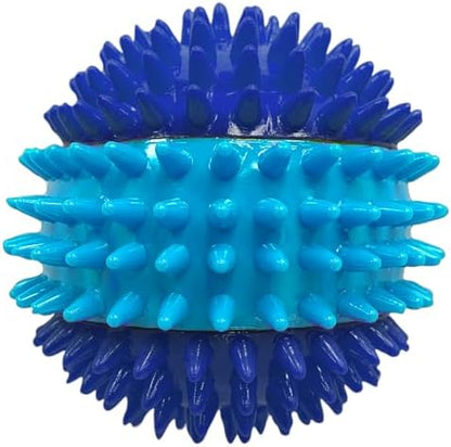 Nerf Dog 3.7in TPR 3-Part Spike Squeak Ball Dog Toy - Dark Blue/Light Blue (Pack of 2)