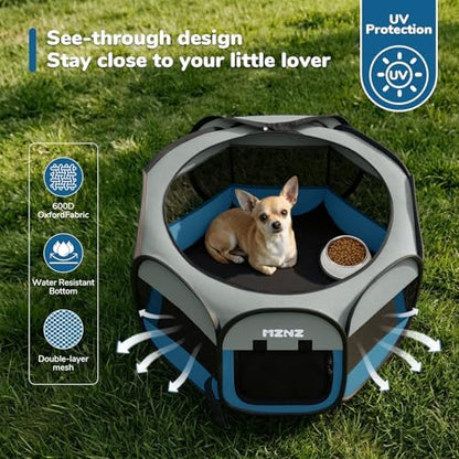 Dog Cat Small Animal Puppy Playpen Crate, Small, Grey Blue