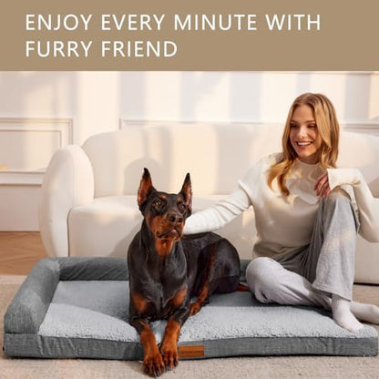 Patas Lague Orthopedic Large Dog Bed Washable Pet Sofa Bed 42''X28''Grey