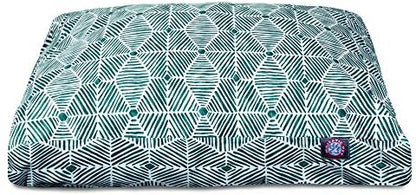 Majestic Pet Rectangular Dog Bed, Large, 44x36x5 in, Washable, Emerald