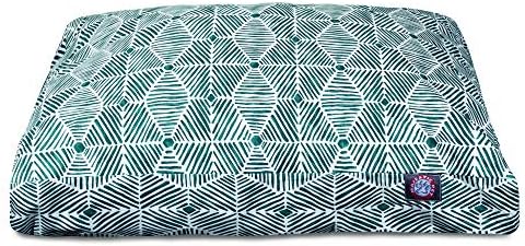 Majestic Pet Rectangular Dog Bed, Large, 44x36x5 in, Washable, Emerald